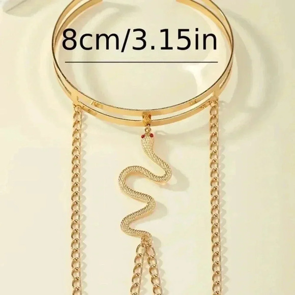 Elegant golden tone snake arm cuff adjustable bracelet - Picture 2 of 4